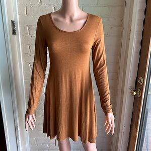 Pinc size medium burnt yellow long sleeve flowy casual dress